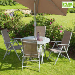 Carmel 4-Seater Outdoor Dining Set with 2.7m Parasol
